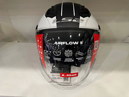 KASK LS2 AIRFLOW 2 COVER MAT SİYAH-KIRMIZI-BEYAZ