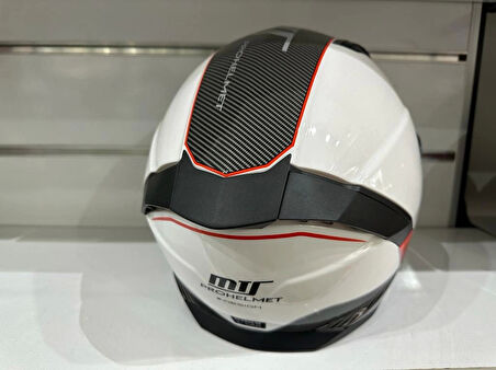 KASK MTS PRO 910 DESİNG GÜNEŞ GÖZLÜKLÜ BEYAZ/KIRMIZI