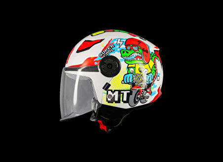 KASK MT ÇOCUK LITE DİNO A0 BEYAZ