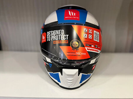 KASK MT THUNDER 4 SV LUMİNENCE A7 MAT BEYAZ/MAVİ