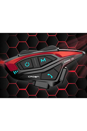 Crown Micro 8 Kişilik Motosiklet Kask Bluetooth İnterkom Seti CMMK-08