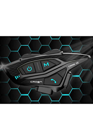 Crown Micro 8 Kişilik Motosiklet Kask Bluetooth İnterkom Seti CMMK-08