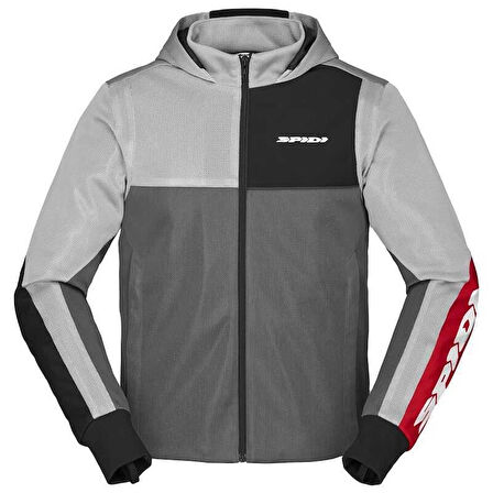 CEKET SPIDI HOODIE NET TEKSTİL KIRMIZI/GÜMÜŞ