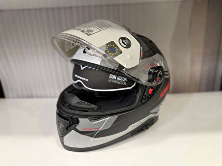KASK SHIRO KATANA SV ORBE MAT GRİ/SİYAH