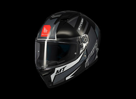 KASK MT STINGER TRON B12 PARLAK GRİ/SİYAH