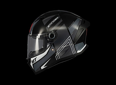 KASK MT STINGER TRON B12 PARLAK GRİ/SİYAH