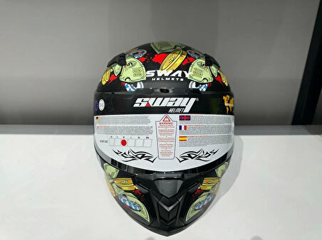 KASK SWAY SW 820 UGLY FULLA FACE GÜMÜŞ VİZÖR