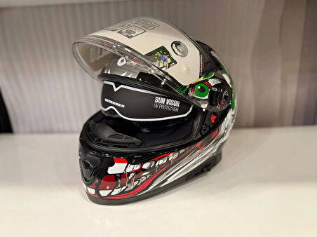 KASK SHIRO KATANA SV JOKER KIRMIZI/YEŞİL/BEYAZ