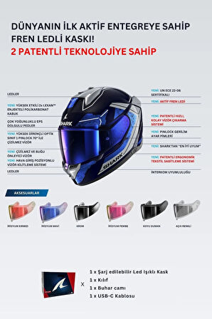 KASK Shark Skwal İ3 Rhad LACİVERT/MAVİ/GRİ