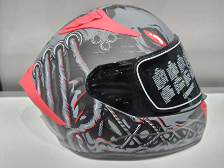 KASK MTS PRO 801 DREAKA GÜNEŞ GÖZLÜKLÜ ANTRESİT/KIRMIZI