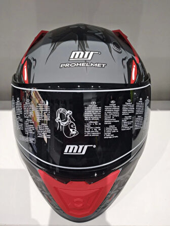 KASK MTS PRO 801 DREAKA GÜNEŞ GÖZLÜKLÜ ANTRESİT/KIRMIZI