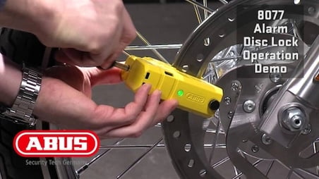 ABUS 8077 2.0 GRANTİ DETECTO XPLUS BALCK — ALARMLI DİSK KİLİDİ