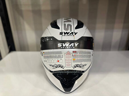 KASK SWAY SW 850 WHITE/SİLVER FULL FACE