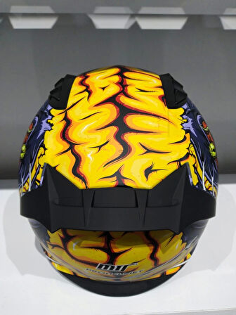 KASK MTS PRO 801 ZOMBİ GÜNEŞ GÖZLÜKLÜ ORANGE/BLUE