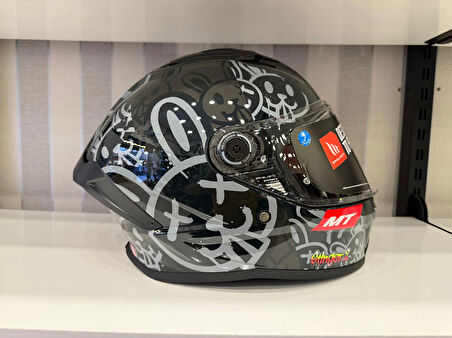 KASK MT STINGER RAM F1 PARLAK SİYAH/GRİ