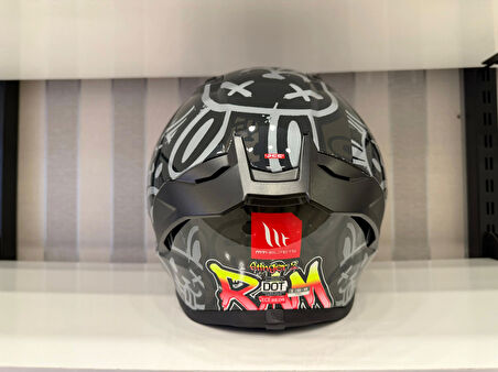 KASK MT STINGER RAM F1 PARLAK SİYAH/GRİ