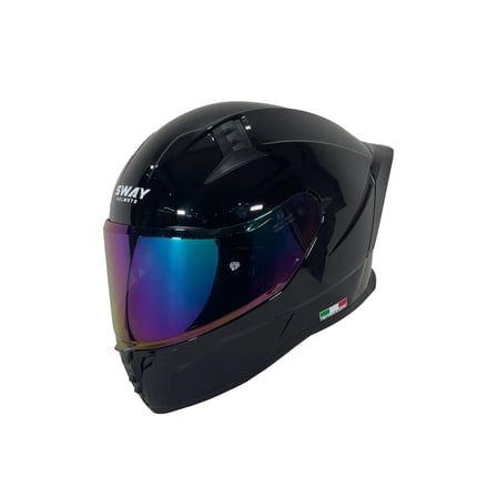 KASK SWAY SW 869 PARLAK BLACK (siyah camlı)