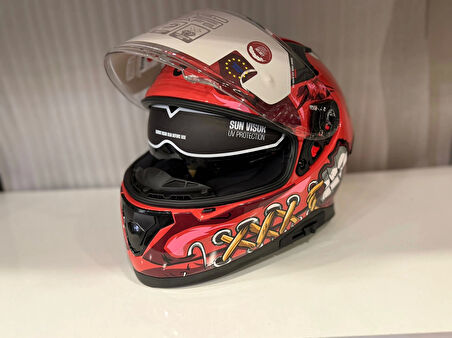 KASK SHIRO KATANA SV PSYCO TURUNCU/BORDO