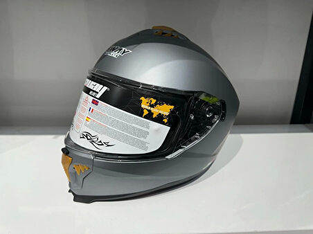 KASK SWAY SW-865 MAT GRİ GÜNEŞ GÖZLÜKLÜ