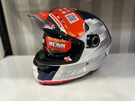 KASK MT THUNDER 4 SV TEARS C7 PARLAK MAVİ/İNCİ BEYAZ
