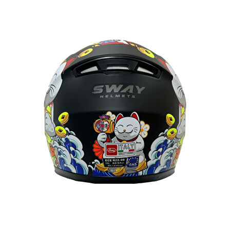 KASK SWAY ÇOCUK SW 815K CAT White Yellow Full Face