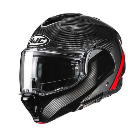KASK HJC F100 STAN MC1 CARBON SİYAH 180 DERECE ÇENE AÇILIR