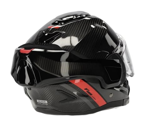 KASK HJC F100 STAN MC1 CARBON SİYAH 180 DERECE ÇENE AÇILIR
