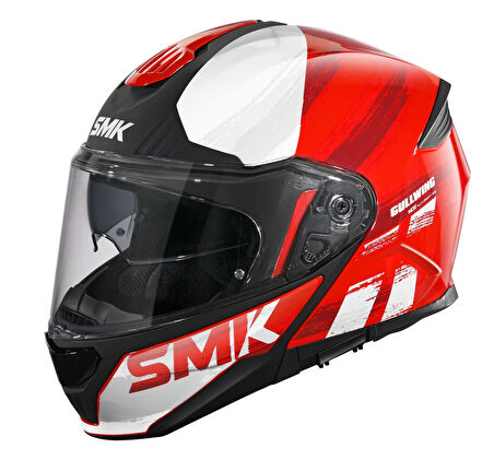 Kask Smk GL363 Gullwing Tourleader Çene Açılır Kırmızı/Beyaz
