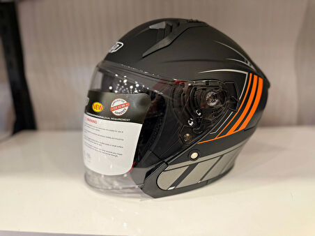 KASK CRN 620 AİR ÇENESİZ MAT SİYAH/TURUNCU