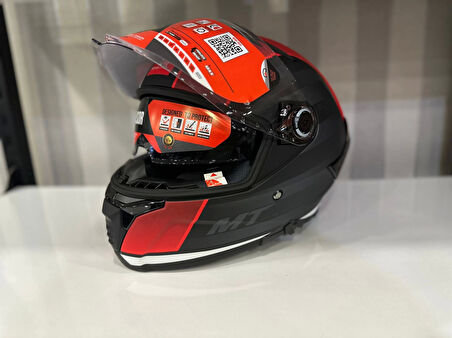 KASK MT THUNDER 4 SV TEARS B5 MAT SİYAH/KIRMIZI