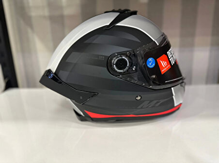 KASK MT THUNDER 4 SV TEARS B5 MAT SİYAH/KIRMIZI