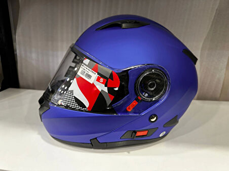 KASK SHIRO SH-508 MAT MAVİ ÇENE AÇILIR