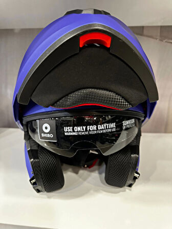 KASK SHIRO SH-508 MAT MAVİ ÇENE AÇILIR
