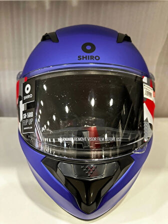 KASK SHIRO SH-508 MAT MAVİ ÇENE AÇILIR