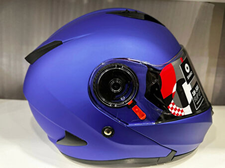 KASK SHIRO SH-508 MAT MAVİ ÇENE AÇILIR