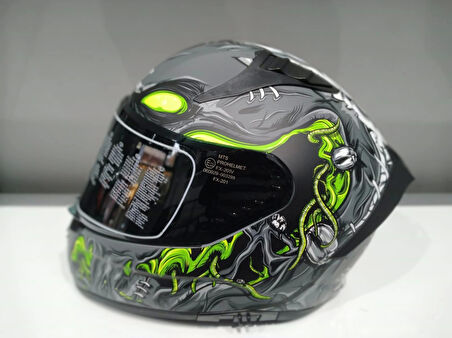 KASK MTS PRO 801 ZOMBİ GÜNEŞ GÖZLÜKLÜ GREY/WHITE/YELLOW