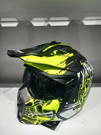 KASK SWAY X1-X SEUL BLACK/YELLOW ÇENE ÇIKAN