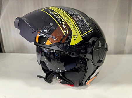 KASK MTS 625 WASP ÇENESİZ GÜNEŞ GÖZLÜKLÜ TURUNCU/SİYAH