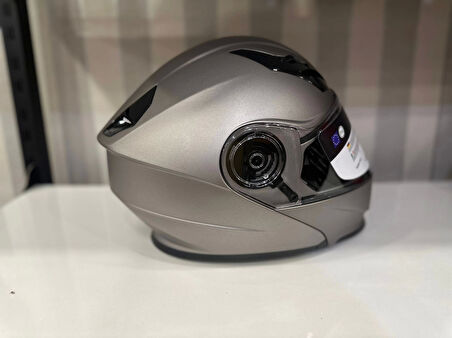 KASK SWAY 926 MAT TİTANYUM ÇENE AÇILIR