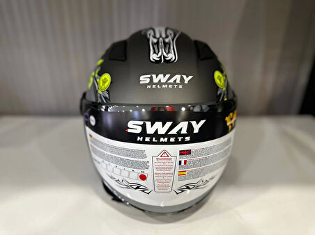 KASK SWAY SW 765 WANTED Black ÇENESİZ