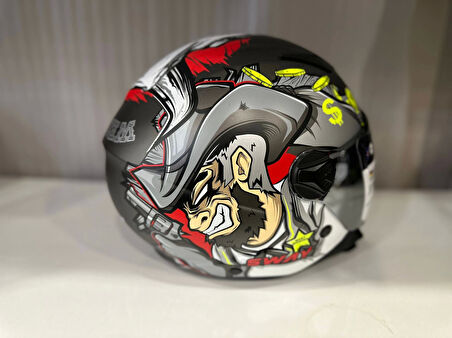 KASK SWAY SW 765 WANTED Black ÇENESİZ