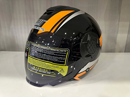 KASK MTS 625 WASP ÇENESİZ GÜNEŞ GÖZLÜKLÜ TURUNCU/SİYAH