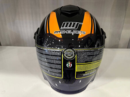 KASK MTS 625 WASP ÇENESİZ GÜNEŞ GÖZLÜKLÜ TURUNCU/SİYAH