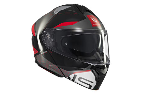 KASK MT GENESİS SV ATEMPO B15 ÇENE AÇILIR PARLAK KIR/BEYAZ