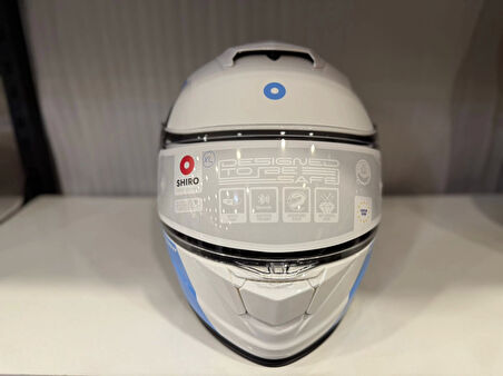 KASK SHIRO DİSCOVER SPOWER PARLAK BEYAZ/MAVİ/LACİVERT