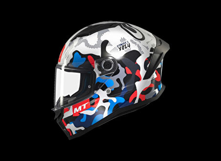 KASK MT STINGER YOZU A7 PARLAK MAVİ/BEYAZ