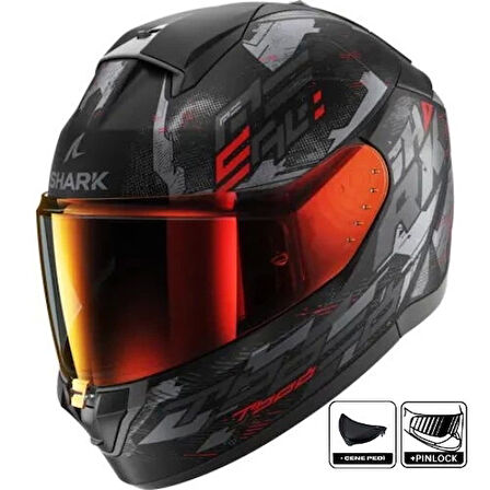 Kask Shark Rıdıll 2 Molokai Mat Kapalı Siyah/Kırmızı