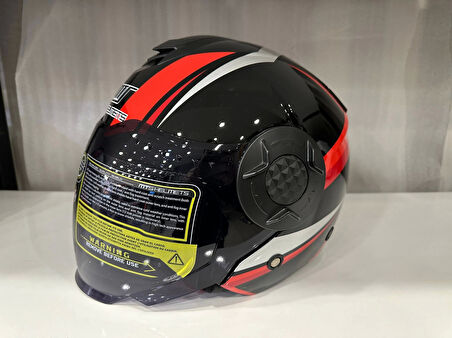 KASK MTS 625 WASP ÇENESİZ GÜNEŞ GÖZLÜKLÜ KIRMIZI/SİYAH