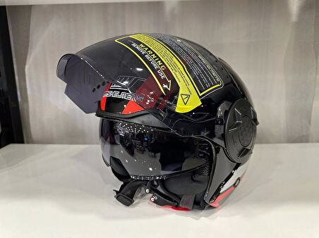 KASK MTS 625 WASP ÇENESİZ GÜNEŞ GÖZLÜKLÜ KIRMIZI/SİYAH