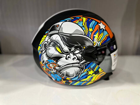 KASK SWAY SW 765 KONG Black ÇENESİZ